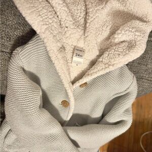 Carter's Women's Light Gray Button-Up Cardigan